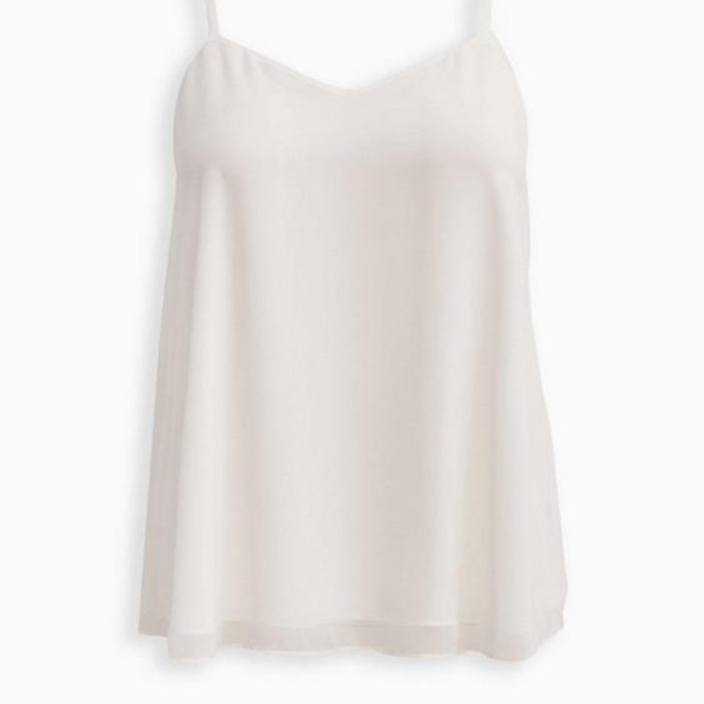 Torrid Size 00 M/ L White Sophie Chiffon Swing Cami NWT